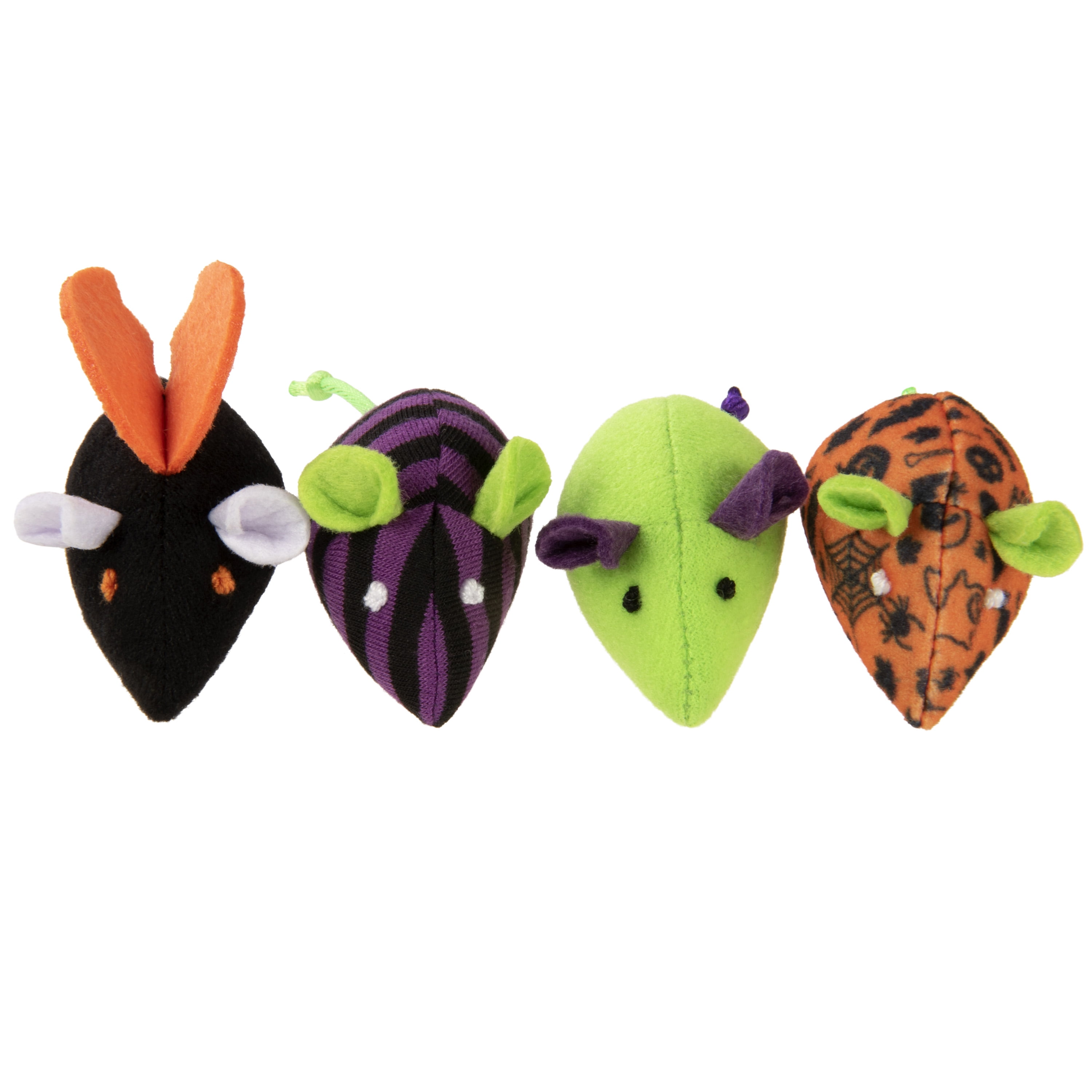 SmartyKat Skitter Mice (Set of 4) Soft Plush Halloween Catnip Cat Toys