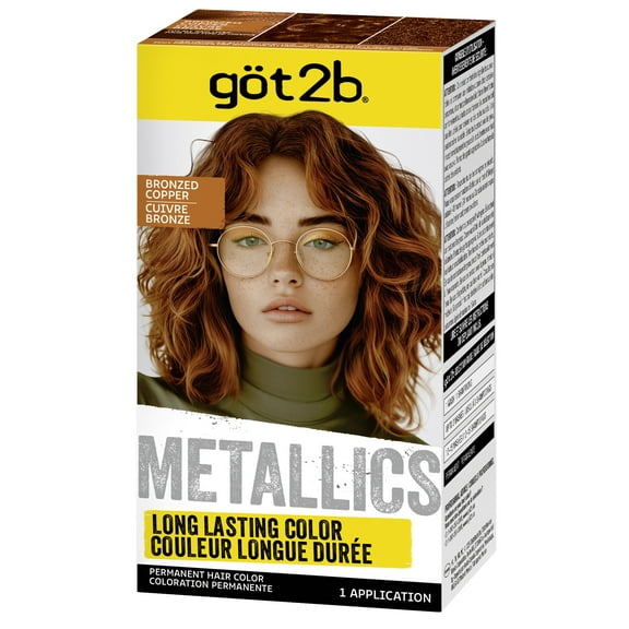 got2b Metallics Permanent Hair Dye, Bronzed Copper, Hair Color for Women & Men, 1 Kit
