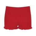 thumbnail image 4 of MIXUE Shorts For Women Summer Solid Color Elastic Ruffle Sexy Casual Comfortable Shorts Streetwear,Red,S, 4 of 9
