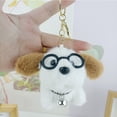 thumbnail image 5 of 2-Pack Magnetic Plush Puppy Keychains with Glasses - Cute Squatting Dog Stuffed Animal Key Ring for Bags, Backpacks | Adorable Couple Gift Accessories, 5 of 8
