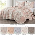 thumbnail image 5 of Chezmoi Collection Abbi 2-Piece Multicolor Pink Shabby Chic Bedding Twin Quilt Set Pre-Washed Cotton Floral Coverlet Bedspread Ruffled Patchwork Quilt, Twin Size, 5 of 8