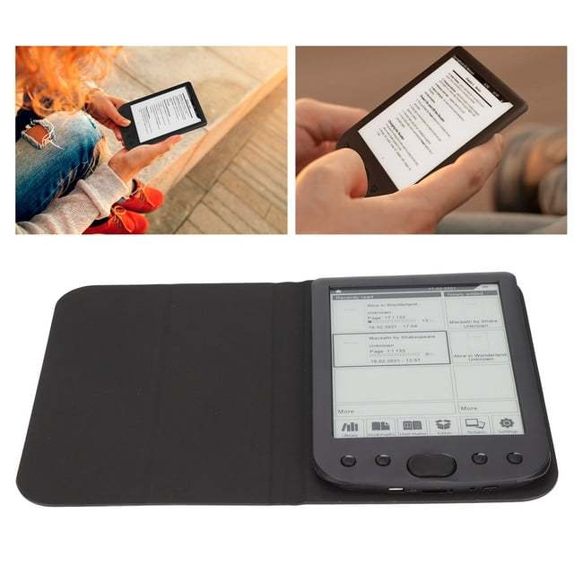 Ereader, HD Ink Screen 6in 800x600 Ebook Reader Long Battery Life 8GB+512MB with Protective Film for Household for Reading