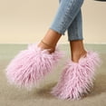 thumbnail image 2 of Women's Curly Furry Slippers, Indoor Thermal Cozy Fuzzy Shoes, Warm Bedroom Floor Plush Slippers With Non-slip Sole, 2 of 8