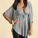 thumbnail image 1 of Las nuevas tapas ocasionales flojas sólidas sólidas de la camiseta de la nueva de la manera de la Romacci Blusa, 1 of 7