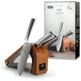 thumbnail image 1 of Nanfang Brothers Damascus Kitchen Knife Set w/ Ash Storage Block, 4 Pieces, 1 of 7