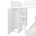 thumbnail image 4 of Newboti Furniture Full Size Loft Bed with a twin Size Stand-alone bed, Shelves,Desk,and Wardrobe-White NO.55522, 4 of 16