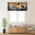 thumbnail image 2 of Wolf Kitchen Window Curtain Valance Forest Eagle Wild Animals Rustic Wooden Board Rod Pocket Window Valance for Living Room Bathroom Bedroom Kitchen 54 by 18 in, 1 Panel, 2 of 6