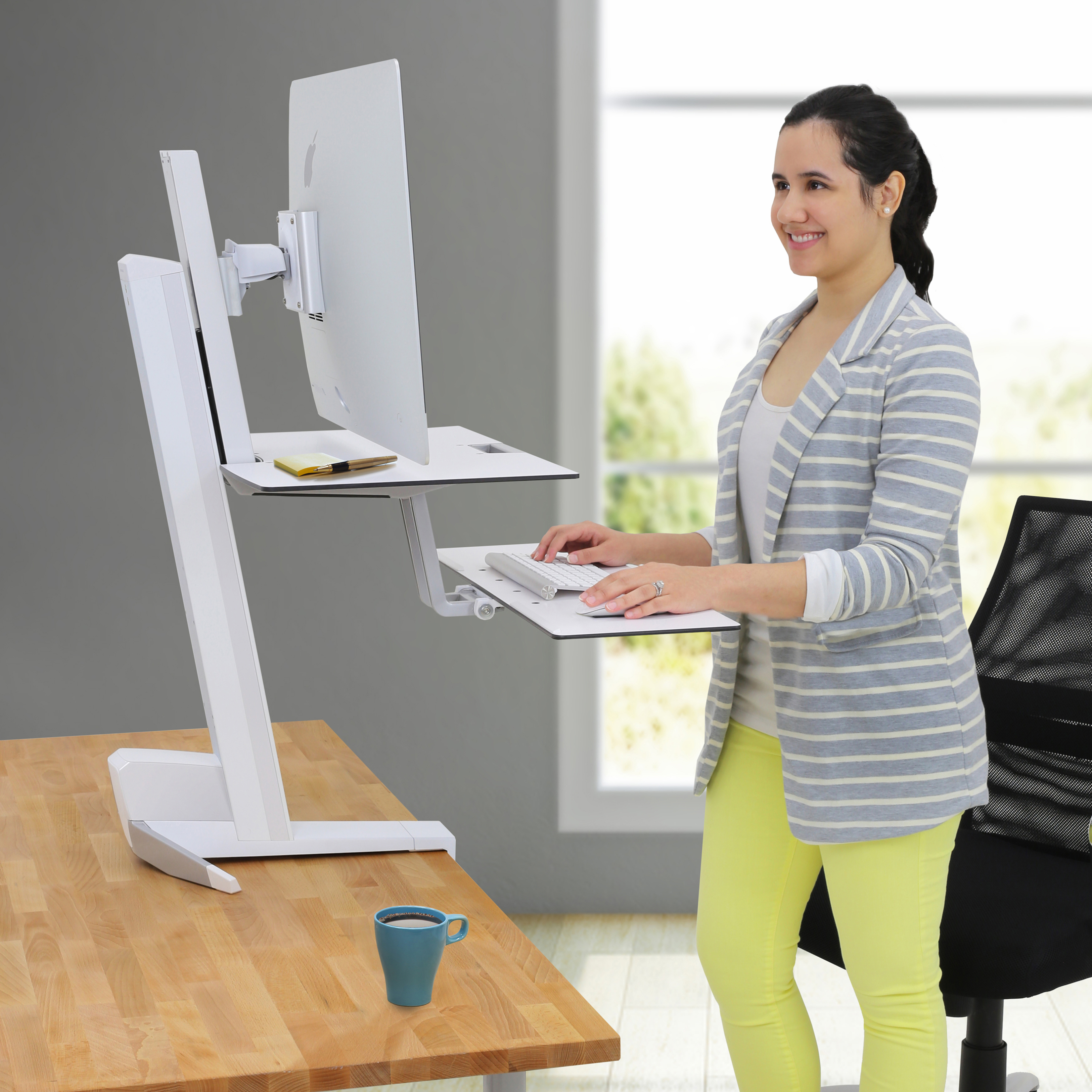 Ergotron WorkFit-S, Single LD with Worksurface+ (White) - image 2 of 2