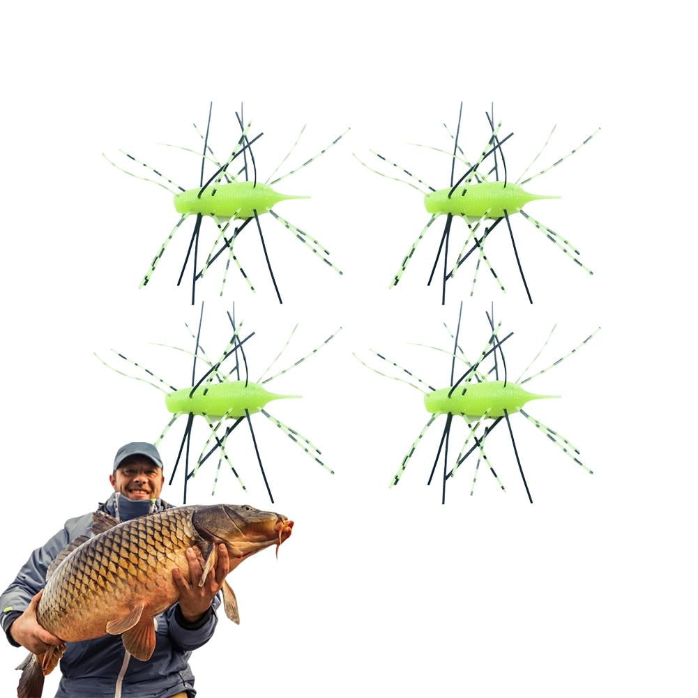Soft Silicone Fishing Lures – 4 Pcs Multi-Skirt Bass Baits Handmade Quick Sink Lures for Pond Lake River Fishing Gear