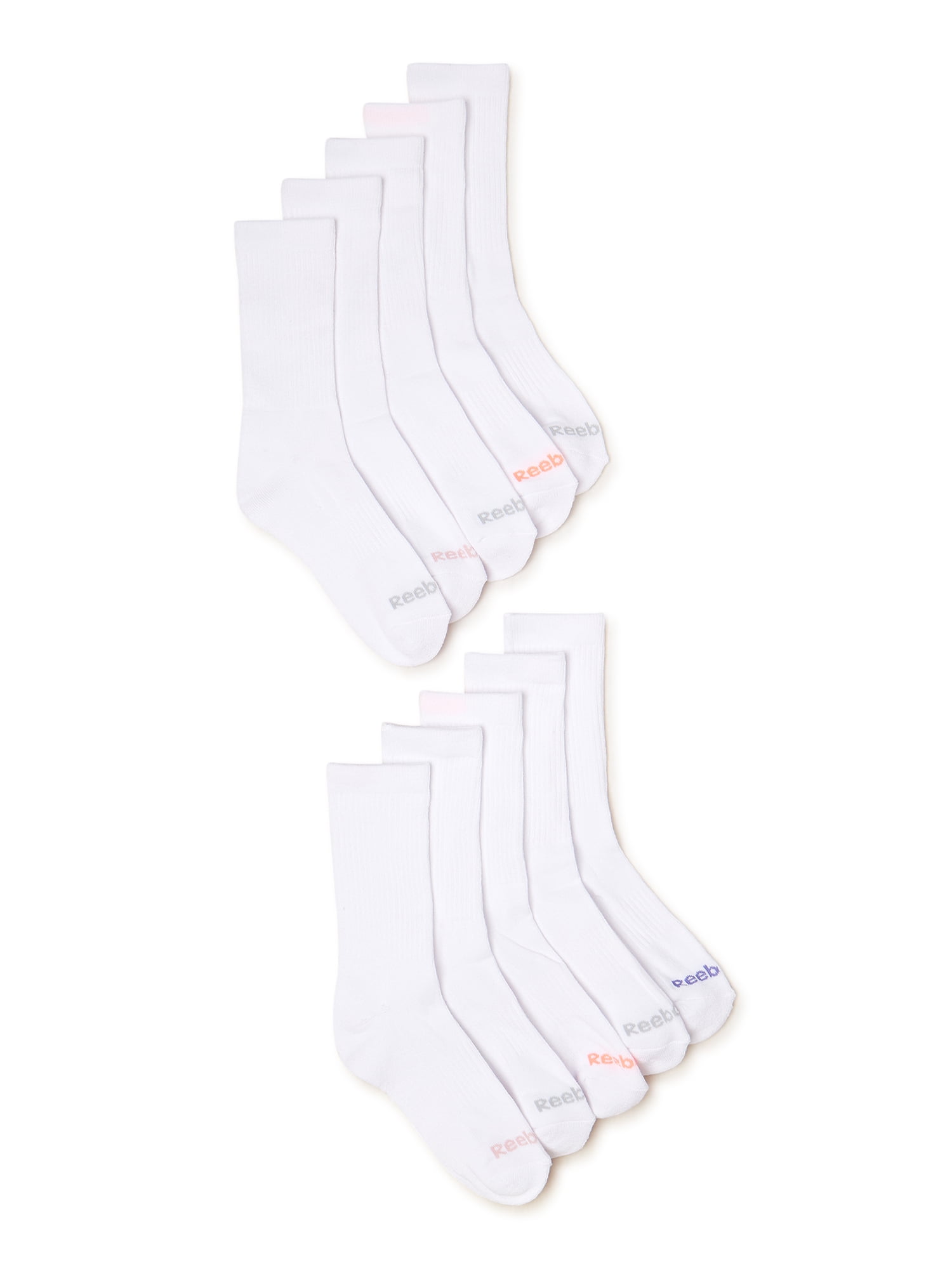 Reebok Women's Pro Series Cushion Crew Socks, 10-Pack