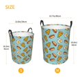 thumbnail image 3 of Balery Hot Dog Pizza Cesta de ropa redonda con asas, impermeable, independiente, para ropa, juguetes, dormitorio y familia-Small, 3 of 6