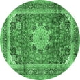 thumbnail image 1 of Ahgly Company Indoor Round Medallion Emerald Green Traditional Area Rugs, 7' Round, 1 of 4