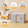 thumbnail image 2 of Bolsas Plegables de Almacenamiento de Gran Capacidad: 3 Pcs Caja de Almacenamiento de Ropa, Organizador de Ropa con Ventana Transparente y con un mango resistente, para Mantas y Edredones (3), 2 of 4