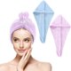 thumbnail image 1 of Toallitas para el cabello, paquete de 2 toallitas de microfibra para el cabello, toallitas para el cabello súper absorbentes de secado rápido con diseño de botones, 1 of 5