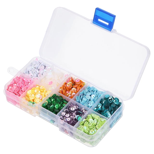 Unique Bargains Loose Sequins 5MM Iridescent Sequins for Jewelry Making Crafts Sewing,10 Colors