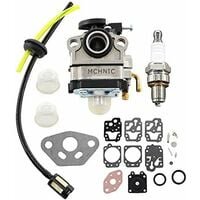 Bujía de carburador con kit de línea de combustible para motor de 4 ciclos GX31 GX22 FG100 GCA91 Walbro WYL-19 HHE31C HHT31S UMK431 Reemplaza 16100-ZM5-803 16100-ZM5-809