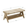 thumbnail image 4 of Nathan James Beacon Bohemian Bench Seat with Shoe Storage, Seagrass Entryway or End of Bed Bench with Solid Wood Frame, Brushed Light Brown, 4 of 5