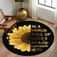 thumbnail image 2 of Round Rug 7Ft Washable Non-Slip, Yellow Sunflowers Circle Area Rugs for Living Room Bedroom, Floral Rustic Abstract Black Indoor Floor Mats Carpet Runner for Home Decor Aesthetic, 2 of 8