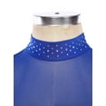 thumbnail image 5 of YONGHS ​​​Women Figure Ice Skating Dress Mesh Patchwork Leotard Lyrical Dance Costume Blue S, 5 of 7
