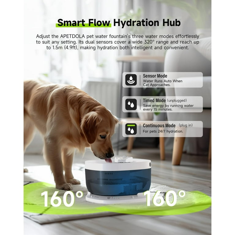 Wireless Dog Water Fountain with 30 Filter,Battery Operated Dog Water  Dispenser with Motion Sensor, 237 oz/ 7L Cordless Fountain Water Bowl for  Large Dogs Cat(Replacement Filter for 7.5 Months) - Walmart.com