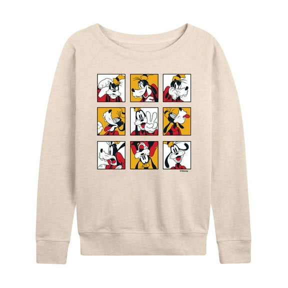 Mickey & Friends - Goofy Grid - Women's Lightweight French Terry Long Sleeve Shirt