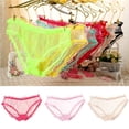 thumbnail image 4 of Women's Transparent Brief Girls Lady Panties Ruffle Ruffle Mesh G-string Edge Mesh Temptation Underpants Underwear, 4 of 8