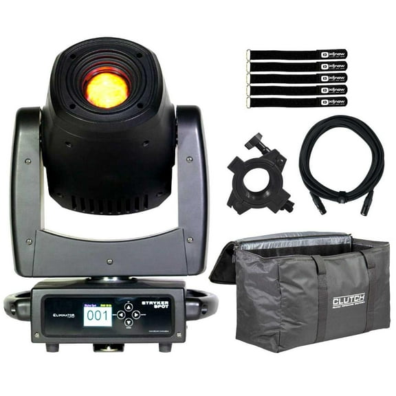 Eliminator Lighting STRYKER SPOT 150W High Power Cool White LED Moving Head Spot Luminaire with Utility Bag Package
