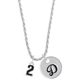thumbnail image 1 of Delight Jewelry Silvertone Black Number - 2 Silvertone Script Initial Disc - D - Charm Necklace, 20"+3", 1 of 4