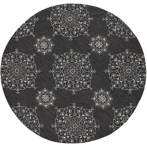 90 x 90 in. Charcoal Polypropylene Rug