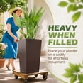thumbnail image 6 of Outsunny Set of 3 Tall Planters, 24" Rattan-Style Outdoor Flower Pots with Drainage Hole and Plug, PP Plastic Plant Pots for Indoor Outdoor Use, Brown, 6 of 10