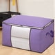 thumbnail image 5 of Bolsas de almacenamiento extragrandes y resistentes con asas reforzadas y doble cremallera para ropa. Bolsa de viaje compacta para organizar tu armario según la temporada. Aestivo | Morado |, 5 of 7