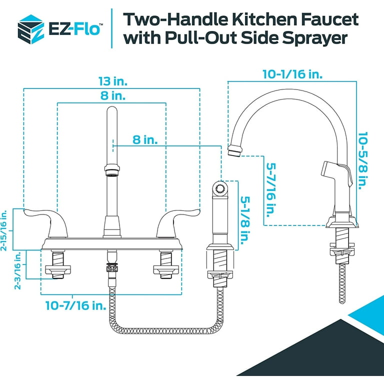 EZ-FLO 10201 High Arc Swivel Spout Kitchen Faucet, Two-Handle, Chrome EZ-FLO 10201 High Arc Swivel Spout Kitchen Faucet, Two-Handle, Chrome