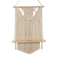 thumbnail image 1 of Estante colgante de pared de macramé, organizador de estante colgante flotante de madera de un solo nivel, decoración de pared, 1 of 5