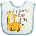 thumbnail image 3 of Inktastic My Grandma Loves Me Boys or Girls Baby Bib, 3 of 4
