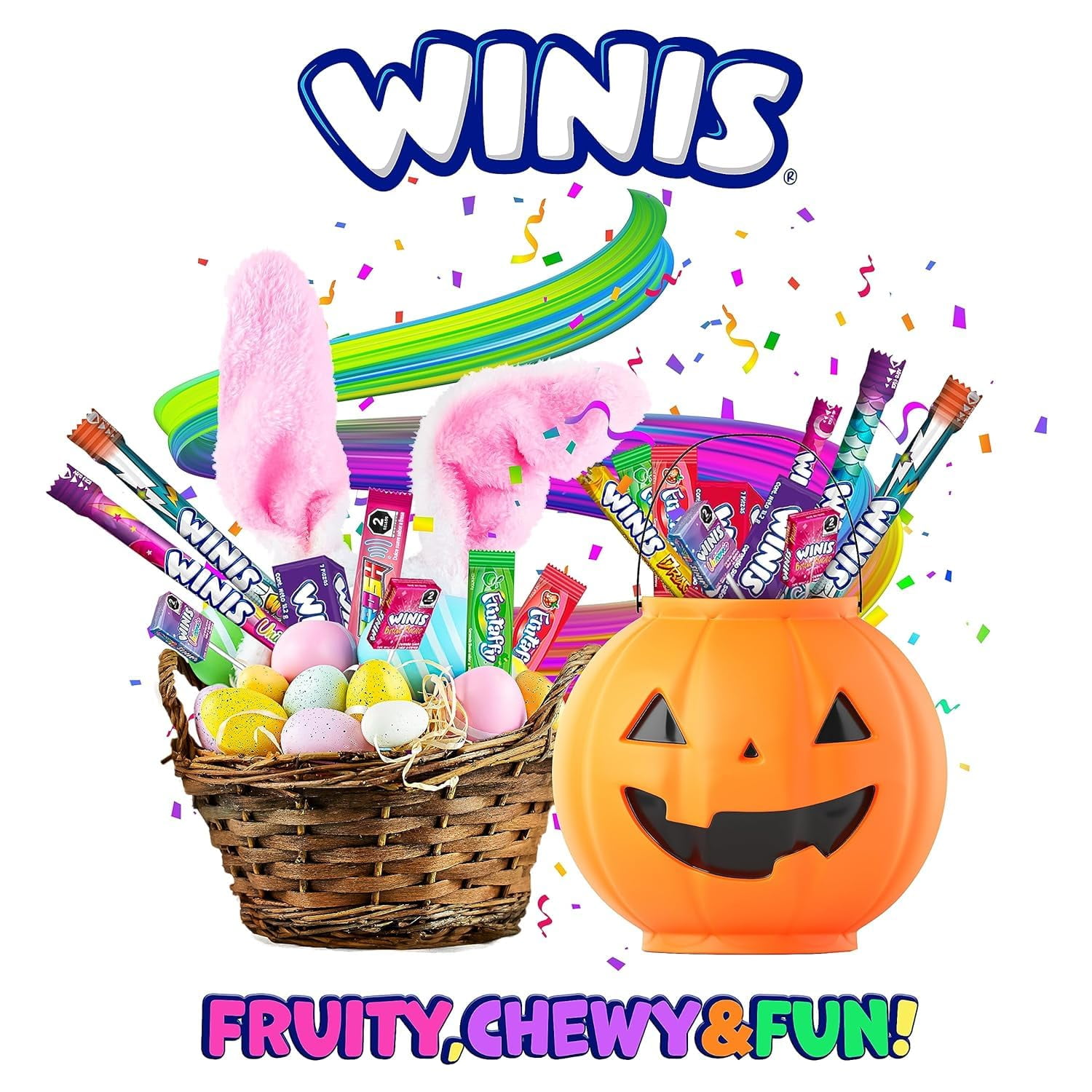 Bulk Taffy Candy Mix - 3.6 lbs - 150 Individually Wrapped Party Candy - Easter Candy Assortment - Winis Mix Variety of Mexican Chewy Candies | Assorted Easter Candy Mix