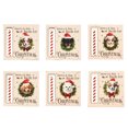 thumbnail image 2 of Adornos de árbol de Navidad de 6 piezas, gancho de madera con patrones de perros, decoraciones festivas para árboles navideños, regalos y mesas, beige, 2 of 5