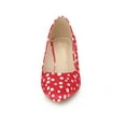 thumbnail image 6 of BLISSFUL STEP Women's Shoes Polka Dot Kitten Heel Pumps Pointed Toe Slip-on Heels Red 8, 6 of 7