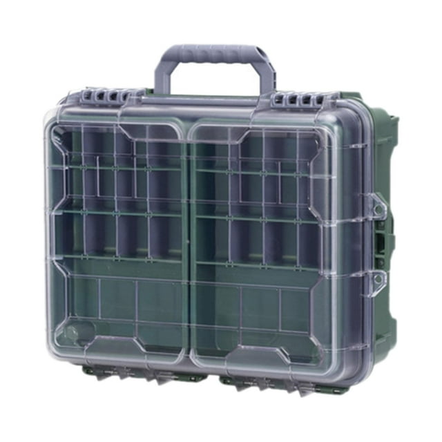 Caja de pesca Caja de accesorios de pesca Caja de almacenamiento multifuncional Organizador Verde