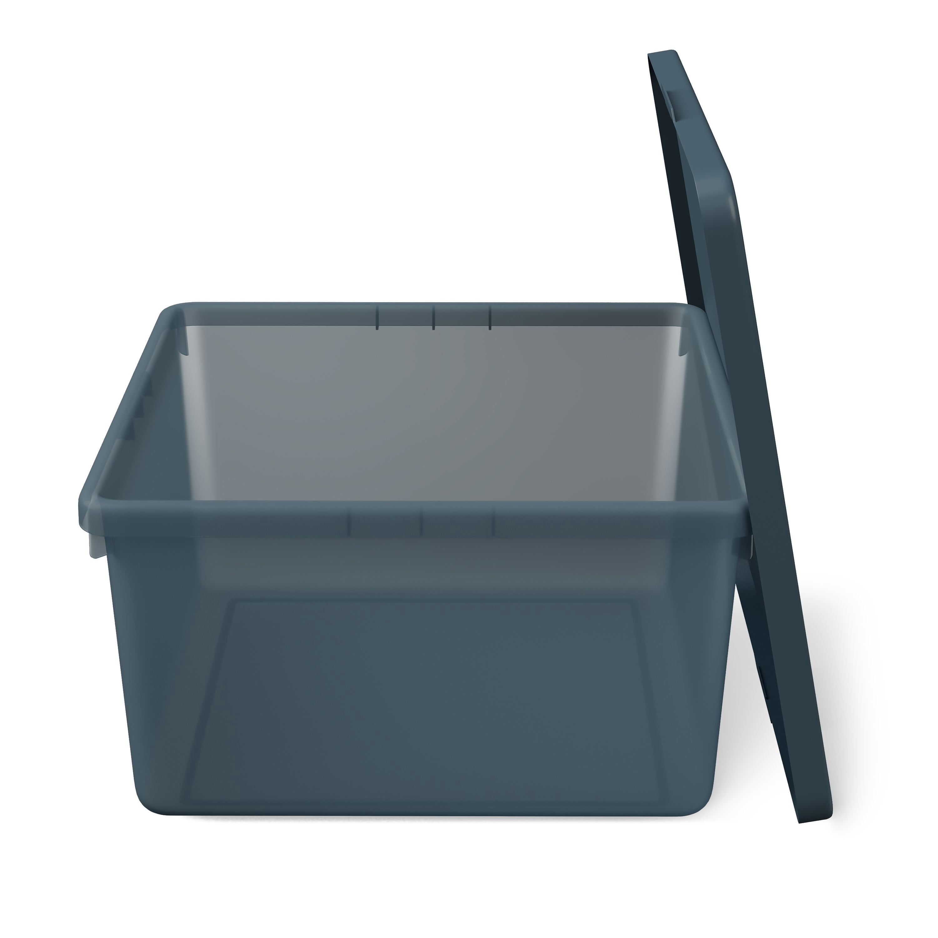 Mainstays Kids Blue Medium Plastic Storage Bin with Lid, 4 Pack