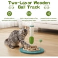 thumbnail image 3 of 25.6inches Tall Cat Scratching Post, Cute Cat Scratching Post with Interactive Ball Two-Layer Track Spring Ball Toys and Self Groomer for Indoor Cats and Kittens Protect Your Furniture, 3 of 15