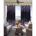 thumbnail image 3 of Purple Lavender Blackout Curtains for Bedroom, Thermal Insulated Window Treatment, Spring Watercolor Wildflowers Plant Black Grommet Top Blackout Draperies and Drapes for Basement 27.5"x39" 2 Panels, 3 of 8