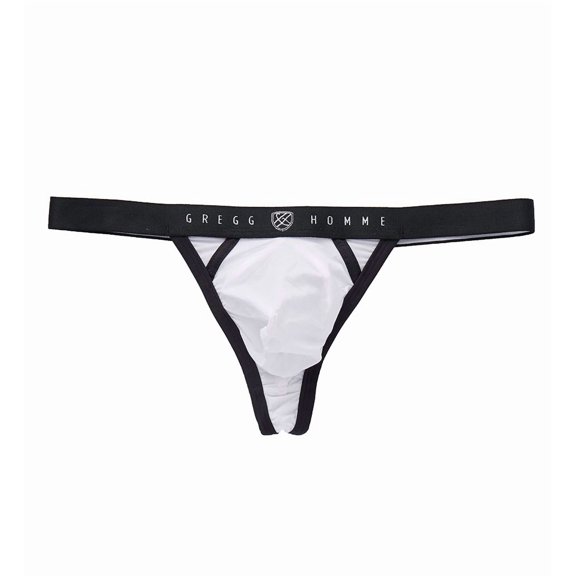 Men's Gregg Homme 152704 Room-Max Large Pouch Thong (White L)