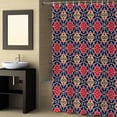 thumbnail image 2 of Fabric Shower Curtain, Morocco Red and Blue Geometric Floral Shower Curtains with 12 Hooks Waterproof Machine Washable Bath Curtains for Bathroom,36 x 78in, 2 of 6