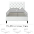 thumbnail image 5 of 4 EVER WINNER Twin Bed Frame, Twin Upholstered Platform Bed with Button Tufted Headboard, White Twin Bed Frame, White, 5 of 7