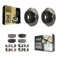 thumbnail image 1 of Transit Auto Rear Coated Drilled Slotted Disc Brake Rotors and Ceramic Pads Kit for Car Toyota Camry Lexus ES350 Avalon KDT-100502, 1 of 11