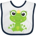 thumbnail image 3 of Inktastic Cute Frog, Green Frog, Frog Princess, Crown Girls Baby Bib, 3 of 4
