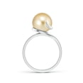 thumbnail image 2 of ANGARA Golden South Sea Cultured Pearl Ring with Spiral Metal Loop in 14K White Gold for Women | June Birthstone, Birthday, Anniversary, Jewelry Gift for Women | Pearl Ring, 2 of 5