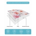 thumbnail image 5 of Quilts Twin Size Bedding Set, Spring Flowers Lightweight Quilted Comforter, Watercolor Pink Orange Floral Romantic Rustic Soft Bedspread Coverlet with Pillow Covers for All Season, 68" x 86", 5 of 7
