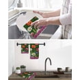 thumbnail image 5 of Spring Flowers Kitchen Dish Towels for Drying Dishes Set of 3, Purple Boho Farmhouse Botanical Florals Waffle Weave Microfiber Hand Tea Bathroom Towels Quick Dry & Absorbent Towel 15.7x23.6, 5 of 7