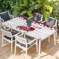 thumbnail image 2 of Valentine's Day Table Cloths for 6 Foot Rectangle Tables, Red Truck Roses Romantic Love Heart Rustic Wood Patio Waterproof Elastic Fitted Tablecloths, Washable Rectangular Table Cover for Camping, 2 of 8